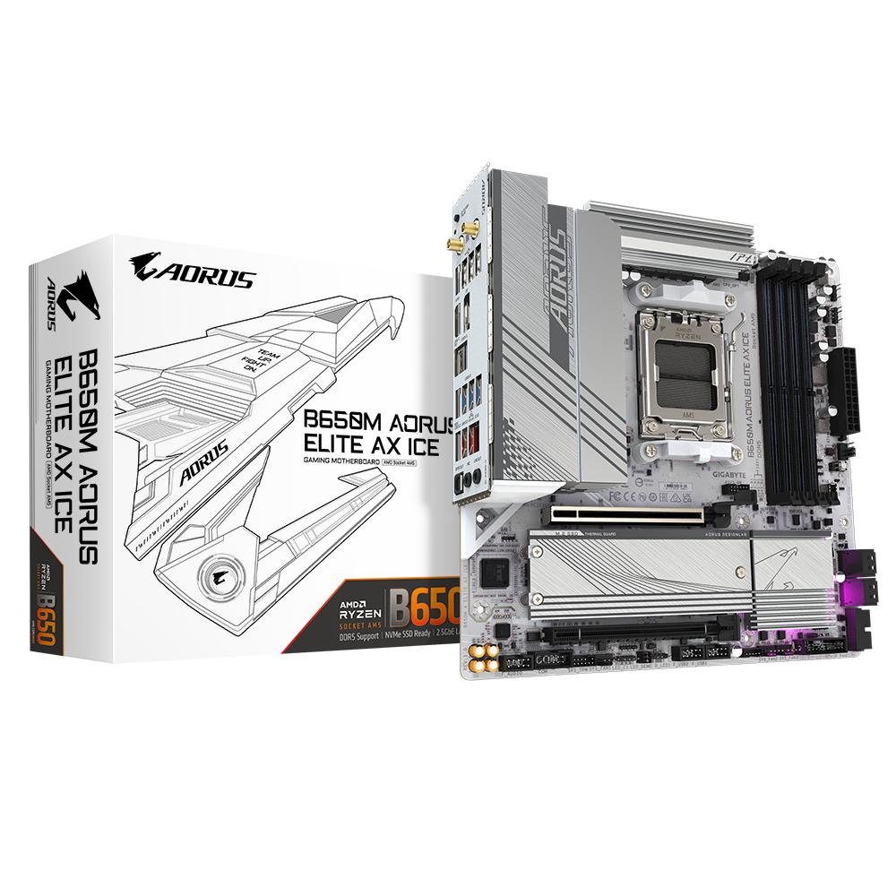 Gigabyte B650M Aorus Elite AX ICE DDR5 hvítt